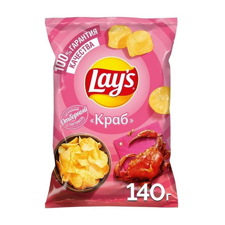 Чипсы Lay's краб 140 гр., флоу-пак