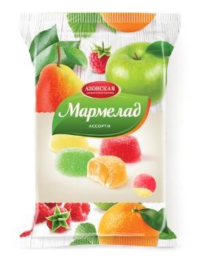 Мармелад Азовская КФ ассорти, 300 гр., флоу-пак