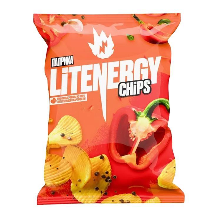 Чипсы LiT Energy рифленые паприка 120 гр., флоу-пак