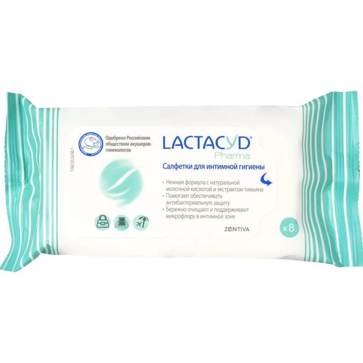 Салфетки для интимной гигиеныи Lactacyd с экстрактом тимьяна 8 шт., флоу-пак