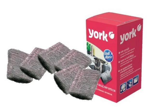 Губка металлическая York с пропиткой 6 шт., картон