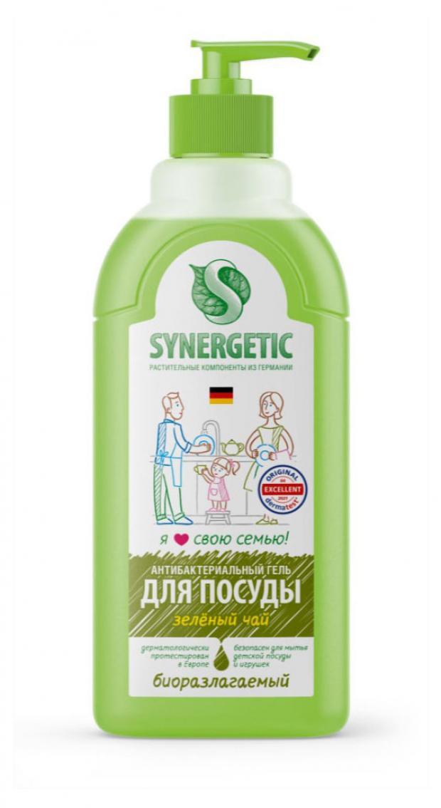 Гель для мытья посуды Synergetic зеленый чай, 500 мл., ПЭТ