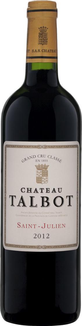 Вино 13 % 2015 года выдержанное красное сухое Chateau Talbot Grand Cru Classe Saint Julien, Франция, 750 мл., стекло