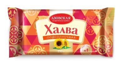 Халва Азовская КФ подсолнечная 250 гр., флоу-пак