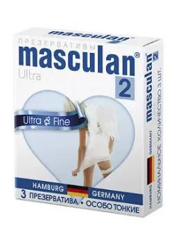 Презервативы Masculan Ultra Fine особо тонкие прозрачные с обильной смазкой 3 шт., картон