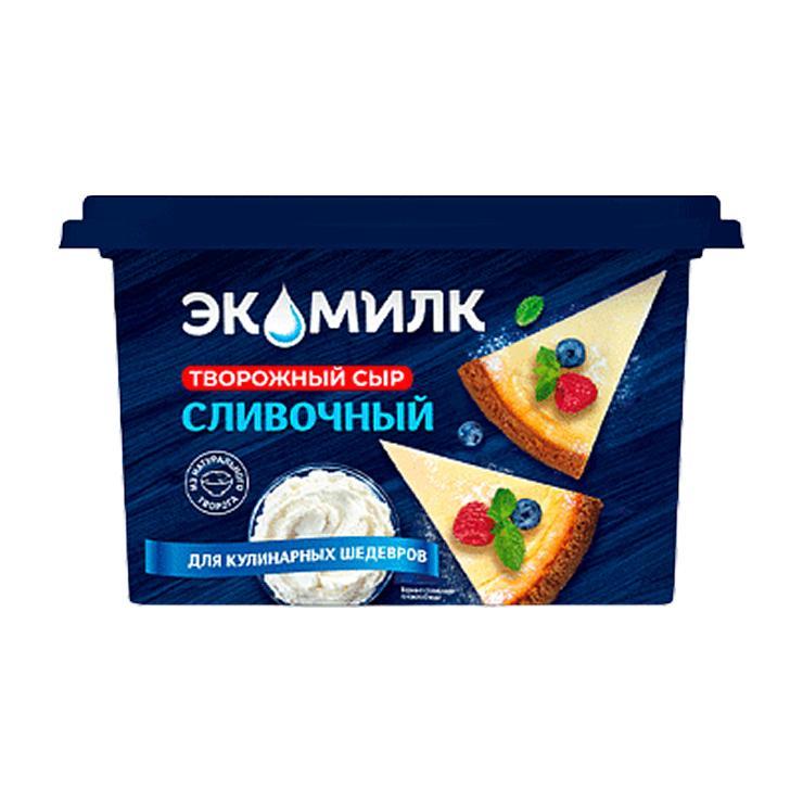 Сыр Экомилк творожный 60% 350 гр., пластиковый контейнер