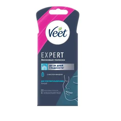Восковые полоски Veet Expert для чувствительной кожи лица, картон