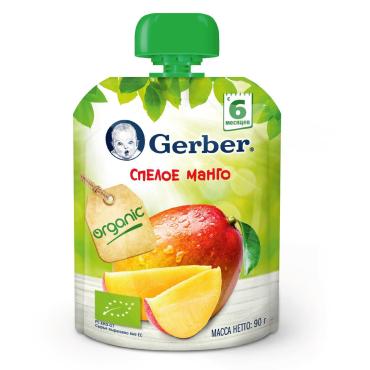 Пюре Gerber Organic манго, 90 гр., пауч