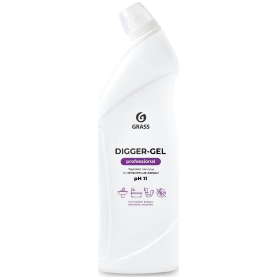 Средство для удаления засоров Grass Digger-Gel Professional, изогнутое горло, 1 л  Россия 
