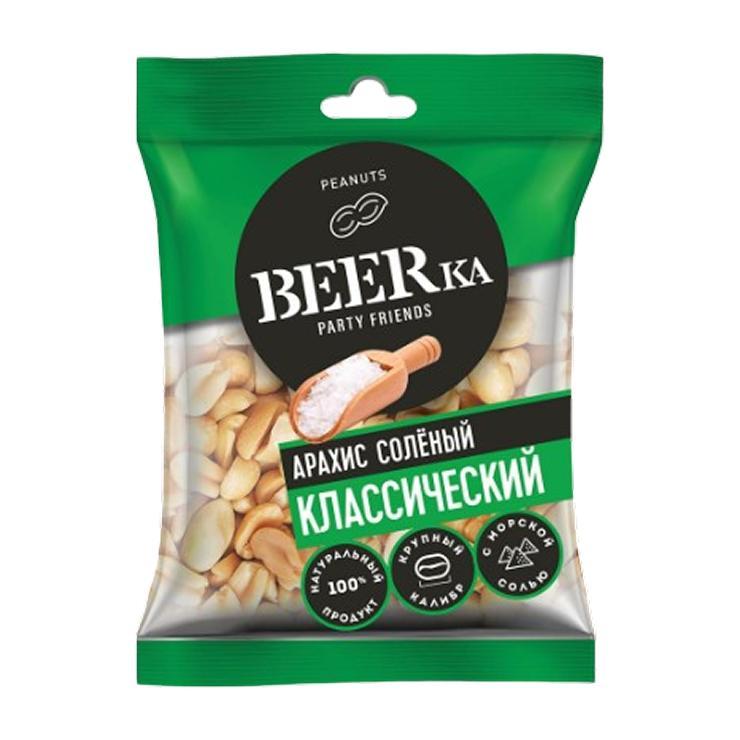 Арахис Beerka жареный соленый 30 гр., флоу-пак