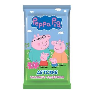 Влажные салфетки детские 20 шт. Peppa Pig 77 гр., Флоу-пак