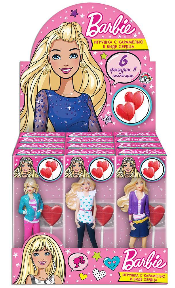 Карамель Barbie в виде сердца с игрушкой 20 гр., картон