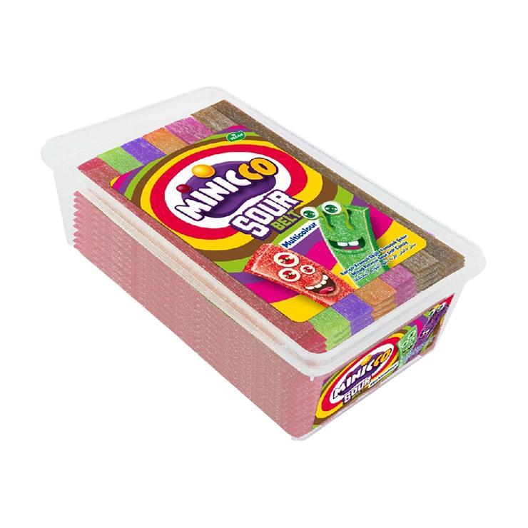 Мармелад кислый Minicco Sour Belt Multicolour микс лента 1,5 кг., лоток