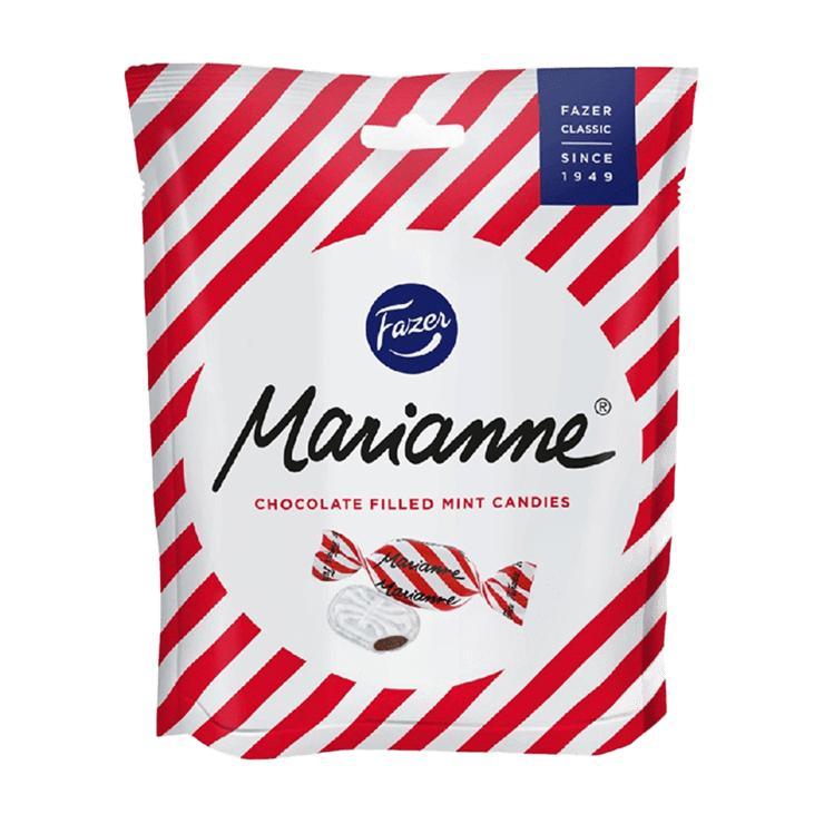 Конфеты Karl Fazer Marianne темный шоколад хрустящая мятная корочка 120 гр., дой-пак