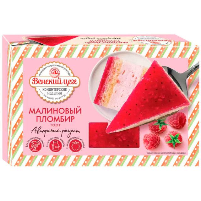 Торт Черемушки Венский цех Малиновый пломбир 430 гр., картон