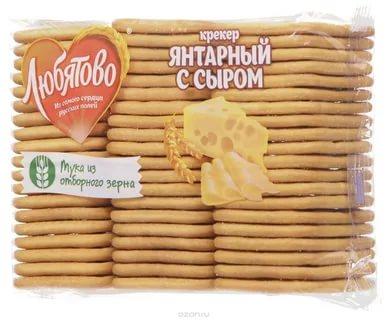 Крекер Любятово Янтарный с сыром 500 гр., флоу-пак