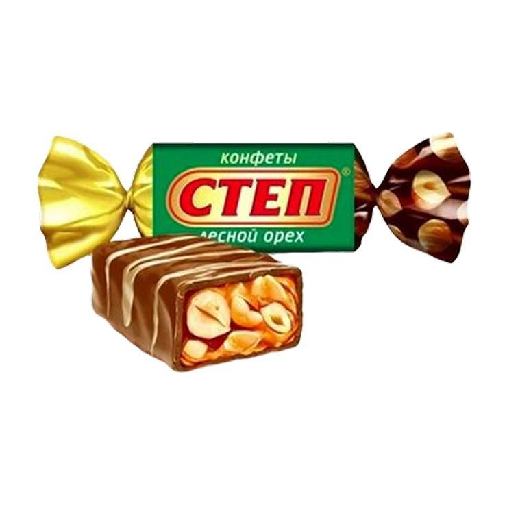 Конфеты Степ Лесной орех с арахисом и фундуком 174 гр., флоу-пак