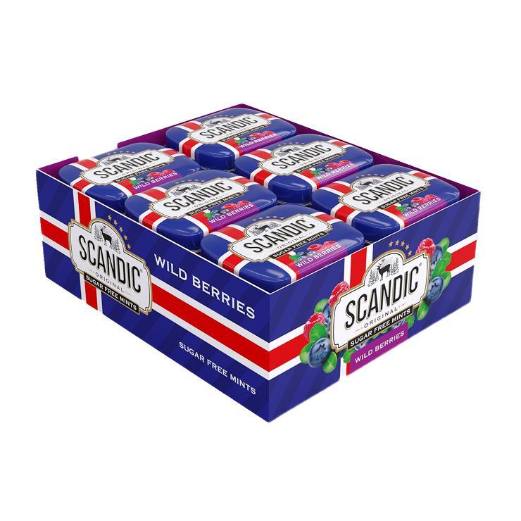 Конфеты SCANDIC без сахара Лесные ягоды 14 гр., ж/б