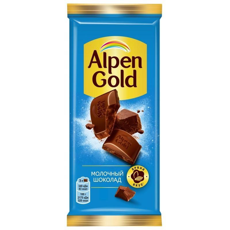 Шоколад Alpen Gold молочный 80 гр., флоу-пак