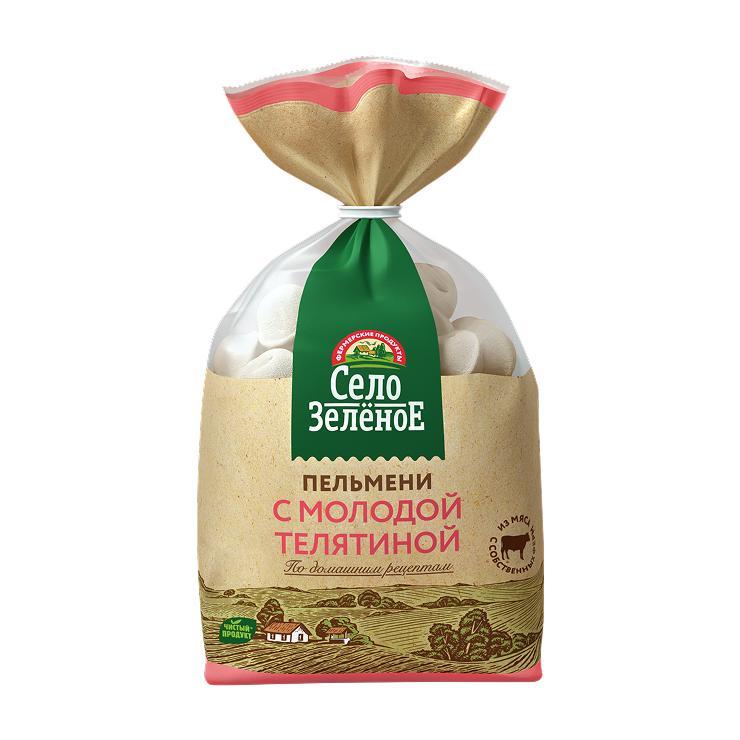 Пельмени с молодой телятиной Село Зеленое, 800 гр., пластиковый пакет