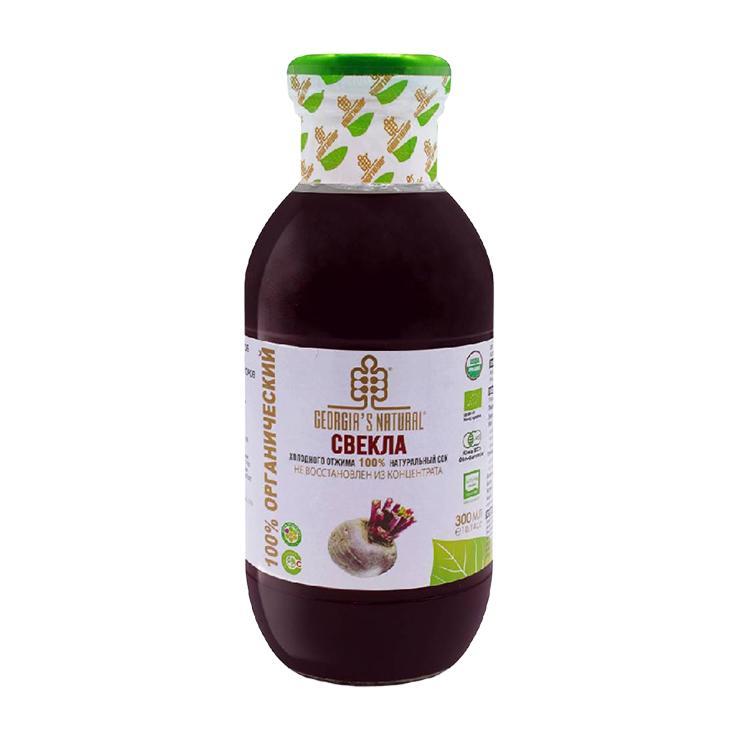 Сок Georgia's Natural Organic свекла холодного отжима 330 мл., стекло