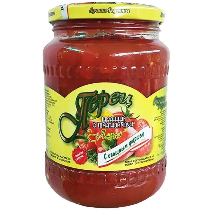 Перец Лучшие рецепты резанный в томате лечо с овощами 670 гр., стекло