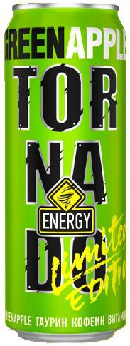Напиток энергетический Tornado Energy яблоко 450 мл., ж/б