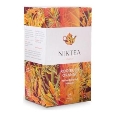 Чай травяной 25 пакетиков Niktea Rooibush Orange 50 гр., картонная коробка