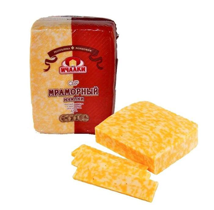 Сыр Ичалки Мраморный 45% 1,3 кг., в/у