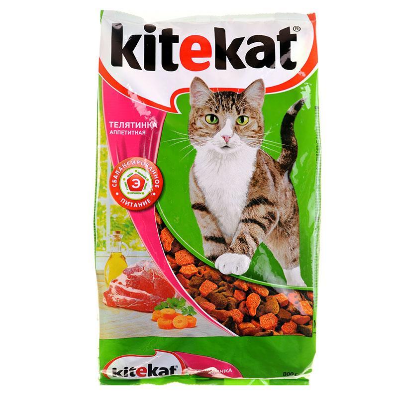 Корм сухой для кошек Kitekat телятинка аппетитная 800 гр., флоу-пак