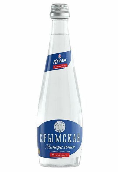 Вода минеральная газированная Крым Крымская лечебно-столовая 500 мл., стекло