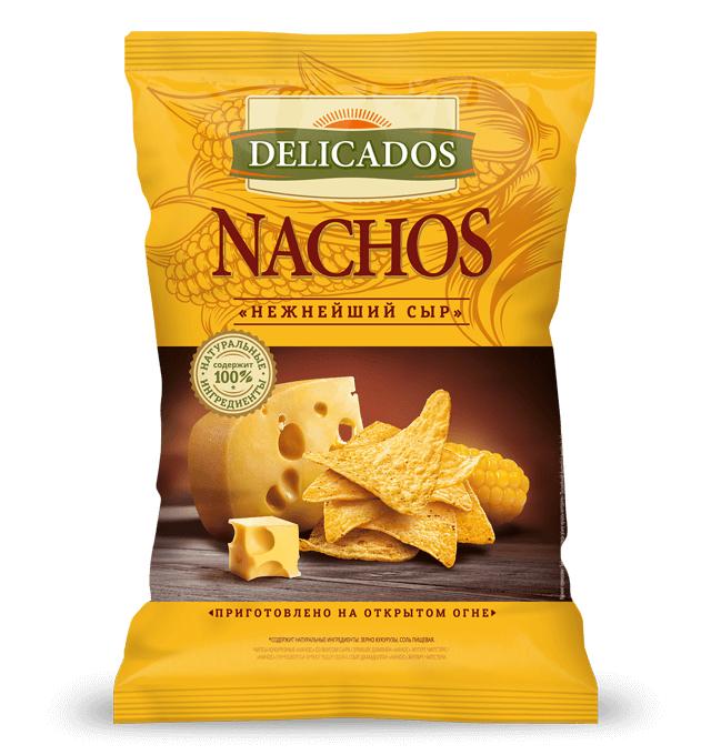 Чипсы кукурузные Delicados Nachos Нежнейший сыр, 500 г