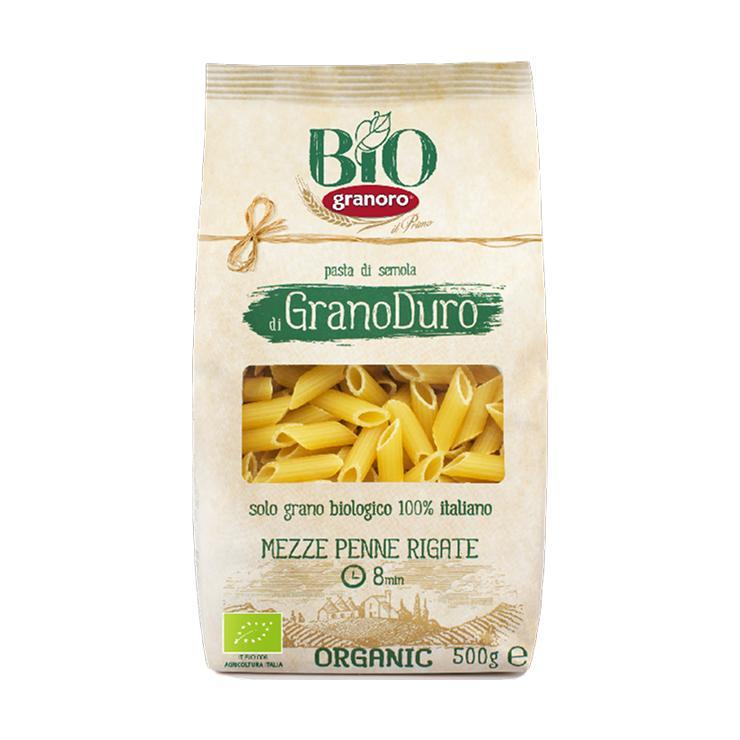 Макароны GranOro Biologica №106 Мецце Пенне Ригате из твердых сортов пшеницы 500 гр., флоу-пак