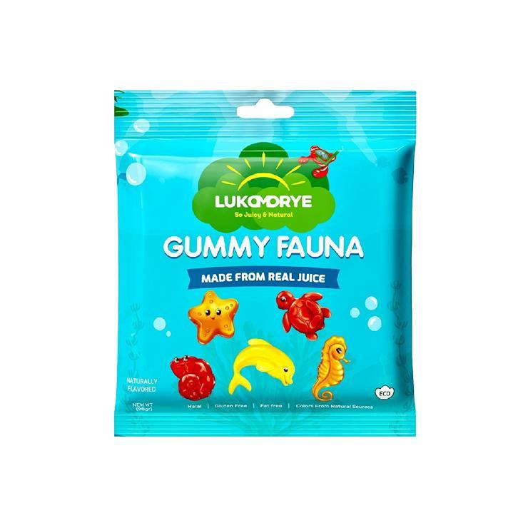 Мармелад жевательный LUKOMORYE gummy fauna подводные обитатели 90 гр., флоу-пак