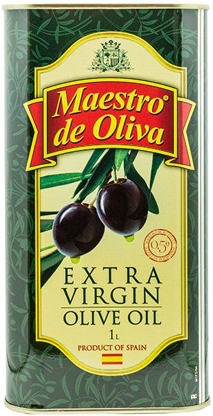 Масло оливковое Maestro De Oliva Extra Virgin нерафинированное, 1 л., ж/б