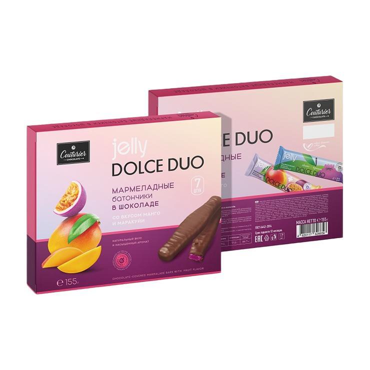 Батончики мармеладные Couturier Jelly Dolce Duo манго и маракуйя 155 гр., картон