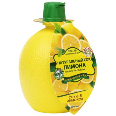 Сок лимона Азбука Продуктов натуральный, 200 мл, ПЭТ