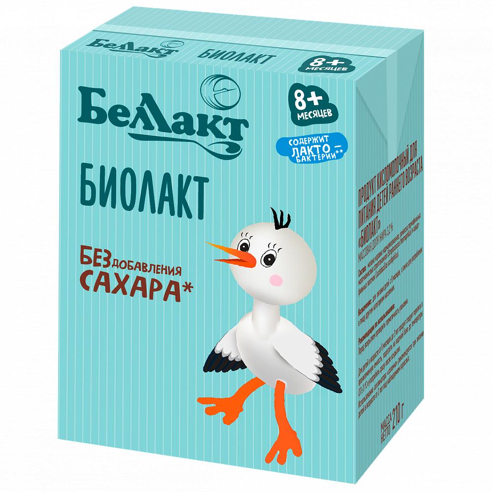 Биолакт Беллакт кисломолочный без сахара 3,2% 210 гр., тетра-пак
