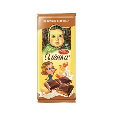Шоколад Алёнка соленая карамель и арахис 87 гр., флоу-пак