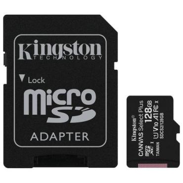Карта памяти microSDXC 128 GB,100 Мб/сек., class 10, адаптер Kingston Canvas Select Plus UHS-I U1, блистер