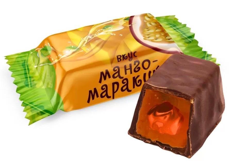 Конфеты желейные глазированные СвитЛайф Манго-маракуйя 1 кг., флоу-пак