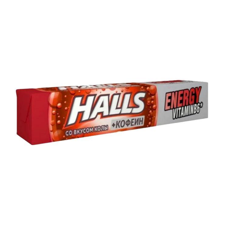 Леденцы Halls кола с кофеином 25 гр., обертка