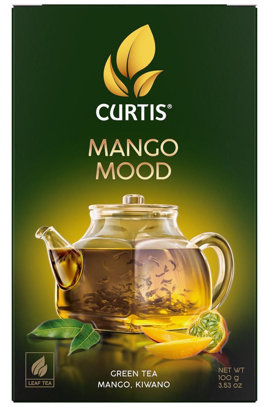 Чай Curtis Mango Mood зеленый листовой 100 гр., картон