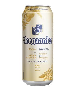 Пивной напиток белый осветленный пастеризованный нефильтрованный Hoegaarden Blanche 4.9%, 450 мл., ж/б