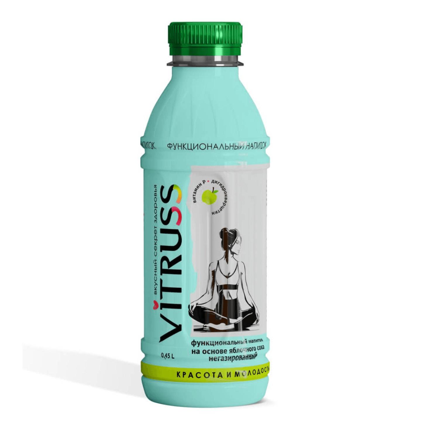 Напиток безалкогольный Vitruss функциональный негазированный яблоко 500 мл., ПЭТ
