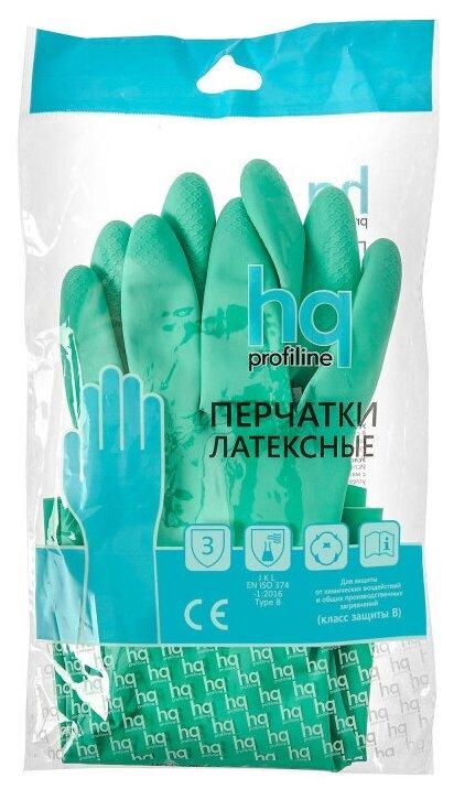 Перчатки латексные, р-р M HQ Profiline, зел., 1 пар/упак 50 пар/кор МАЛАЙЗИЯ 73583
