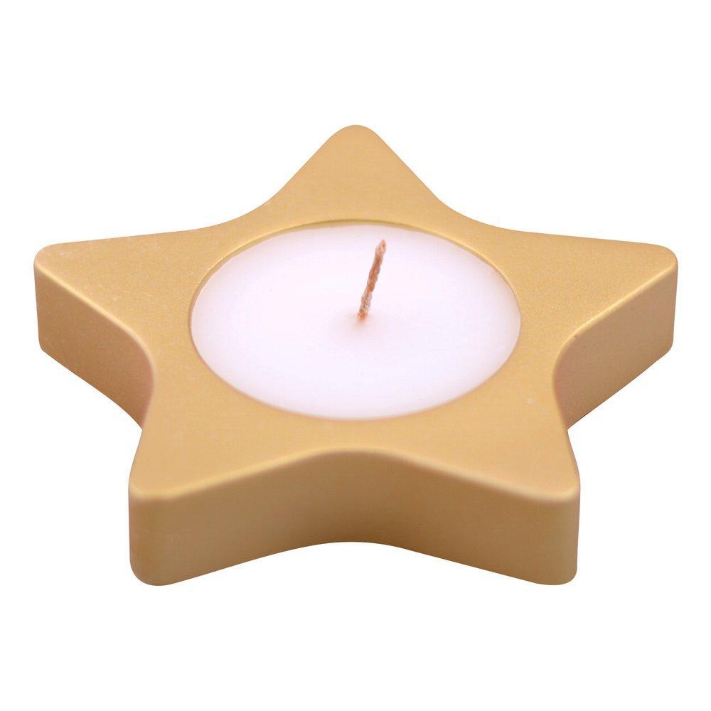 Свеча декоративная с подсвечником Мультидом звезда 11х11х2 см., пакет