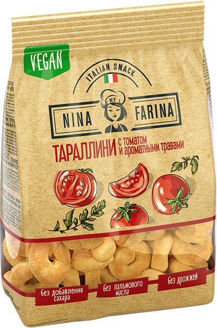 Сушки Nina Farina Тараллино с томатом 180 гр., флоу-пак