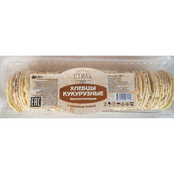 Хлебцы Продпоставка Кукурузные с морской солью б/гл Тонкий стиль 35 60 гр., флоу-пак