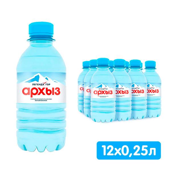 Вода негазированная Архыз Легенда Гор минеральная природная столовая 250 мл., ПЭТ
